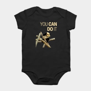 Panda Can Do - Motivation & Inspiration - Funny Collage Baby Bodysuit